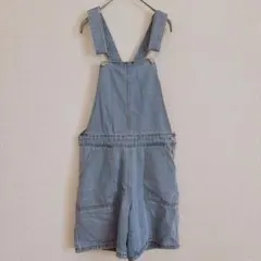 mrp【S】ショートオーバーオール ライトブルー ポケット 春夏服 古着 一点物