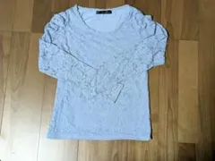 最終値下げ☆mysty woman ライトブルーレースクルーネックMサイズのサムネイル