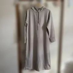 最終値下げ グレージュ フード付き 授乳服 ワンピース