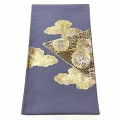 P2853 ●高級 正絹 刺繍 金彩 袋帯 鶴