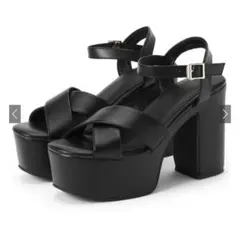 【送料無料】GRL クロスストラップ厚底サンダル ci527 24.5cmのサムネイル