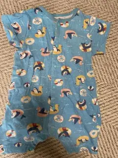 水色の動物イラストロンパース