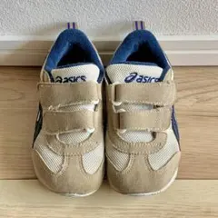 ASICS スニーカー 16cm スクスク アイダホ ベージュ/ネイビー