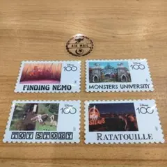 ディズニー100周年　ハッピーくじ　切手風ステッカー　限定品