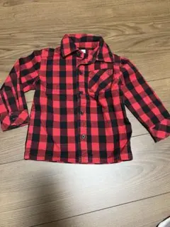レッド・ブラックチェック シャツ 90cm