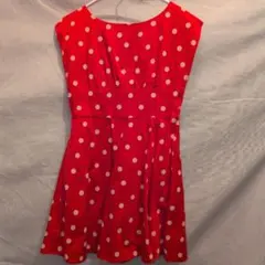 ケイト・スペード赤い水玉模様のノースリーブワンピース