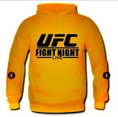 w.【新年特別価格！】UFC フロントロゴ　プルオーバーパーカー　オレンジ　S