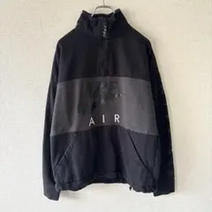 NIKE AIR ハーフジップ　スウィッシュ　ロゴプリント　ストリート　黒　L