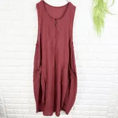 廃盤 チャウアー ノースリーブロングワンピース シアー 綿100% 鈴ボタニカル