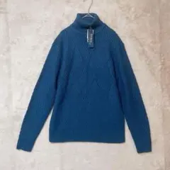 Navy♡タグ付き未使用 メンズリブニット 長袖セーター タートルネック Mのサムネイル
