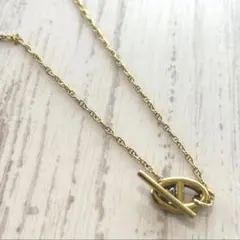 アンカーチェーン　ネックレス　ステンレス　ゴールド