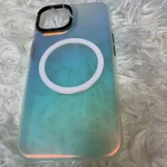 オーロラ iPhone14用ケース❤️マグネットリング付き