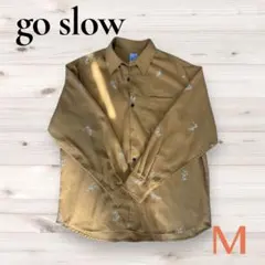 go slow caravan Mサイズ　総柄 刺繍シャツ マスタードのサムネイル
