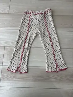 小花柄フリル付きフレアパンツボトムス ワッフル　110