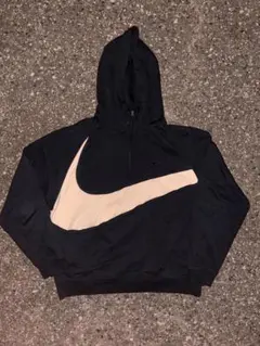 00s NIKE ハーフジップ パーカー ビッグスウッシュ