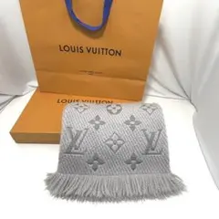 ルイヴィトン エシャルプ ロゴマニア モノグラム フリンジ ウール GRY ロゴのサムネイル
