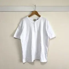 グッドウェア ヘンリーネックTシャツ USAコットン 白 M ゆったり