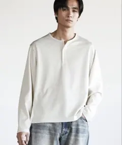 WYM REFINED WAFFLE HENLEY NECK L/S Lサイズのサムネイル