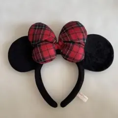 Disney ミニーマウス カチューシャ 赤いチェック