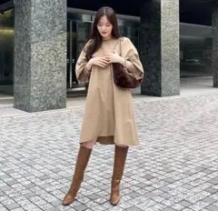 半額以下 新品 anuans ボリュームスリーブショート丈ワンピース