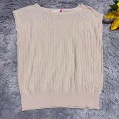 any SiS エニィスィス 透かし編み ニット カットソー ベージュ 2 M