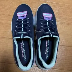 SKECHERS MEMORY FOAM ネイビー スニーカー