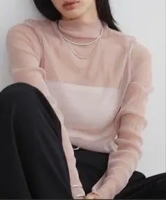 【新品未使用】Aunt Marie's ラメタートルシアートップス アイボリー