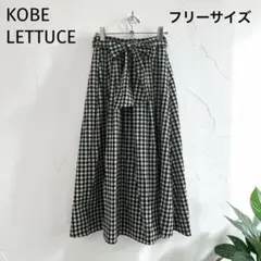 KOBE LETTUCE　ギンガムチェック　フレアスカート　ブラック　ワンサイズのサムネイル