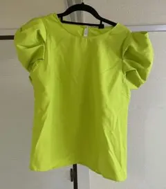 【値下げ！】【SHEIN】袖フリル　半袖　トップス　イエロー