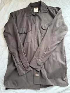 ダークグレー ワークシャツ 長袖