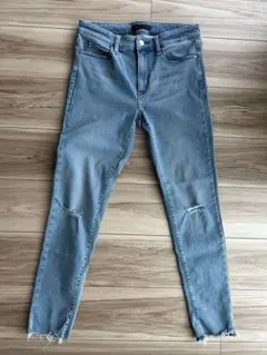 【美品】UNIQLOウルトラストレッチジーンズ ダメージBLUE 27インチ