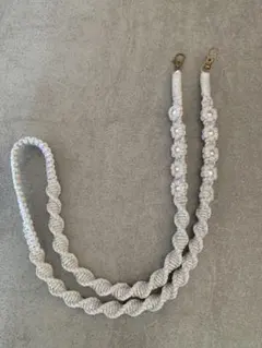 《花モチーフ》マクラメ　ショルダーストラップ　120cm