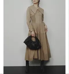 【極美品】フレイアイディー　ビッグカラーシャツワンピース　定価28,600円