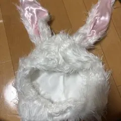 ウサギ　フェイクファー帽子