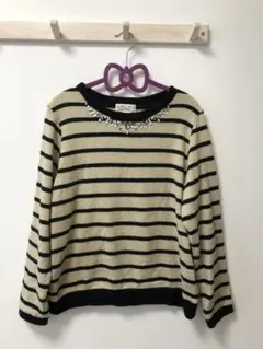 【新品!!即購入OK!!】バイオレットティアラボーダーニット