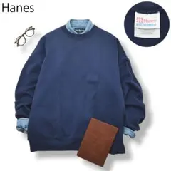 【USA製】90sヴィンテージ ヘインズ スウェット トレーナー ブルー 無地