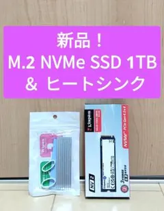 【新品 M.2 NVMe】キングストン SSD 1TB &ヒートシンク