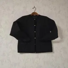 オペークドットクリップ　アイボリー キルティングジャケット　Lサイズ　黒