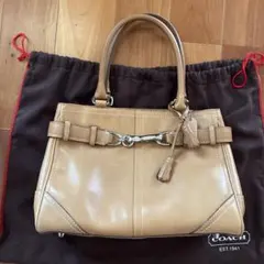 COACH ベージュレザー トートバッグ