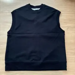 無印良品 裏毛スウェットベスト ブラック男女兼用 XS-S
