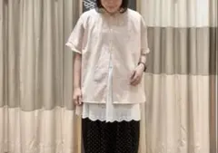 Samansa Mos2 前後2WAY襟シャーリングレースブラウスのサムネイル