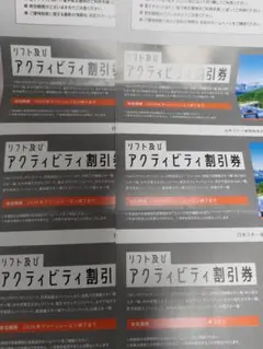 日本駐車場開発 株主優待 リフト及びアクティビティ割引券 6枚