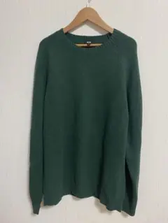 UNIQLO ラムクルーネックセーター　メンズ　XL 緑
