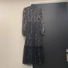 美品★花柄ワンピース★レース★フリーサイズ★黒★記念日★パーティー★結婚式にも