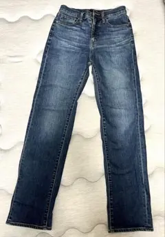 UNIQLO ユニクロ スリム ストレート ハイライズ ジーンズ 24 ブルー