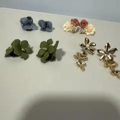 お花モチーフピアス　花　フラワー　ピアスまとめあり