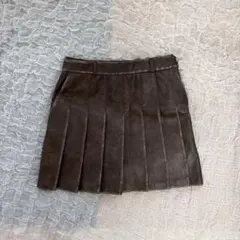 レザー プリーツスカート