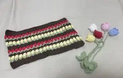 ハンドメイド、ブックカバー文庫本サイズ、栞付き、編み物、かぎ針編み