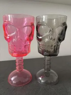 ドクロプラスチックか製コップ2個セット