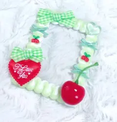 硬質ケース ホイップデコ トレカケース ライトグリーン さくらんぼ